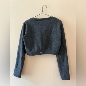 ALO Dark Grey Elite Cropped Sweatshirt